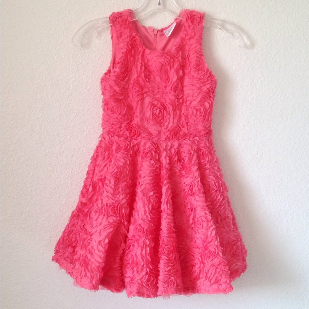 FINAL MARKDOWN GIRL'S Knit Works Coral Rosettes Party Dress 6x